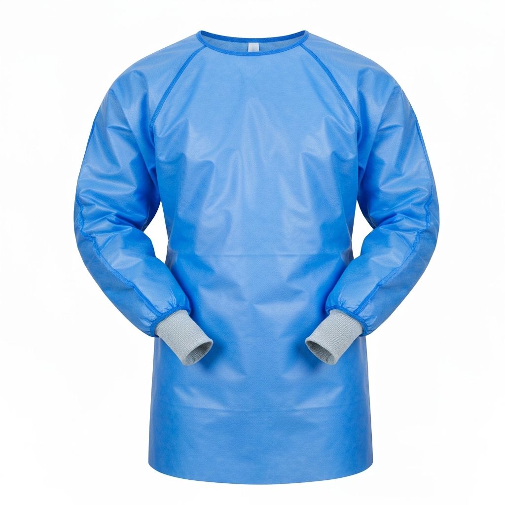 Avental Azul com Punho e Viés